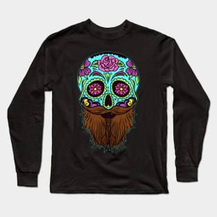 Dios Los Muertos Skull Graphic| Dios De Los Muertos Illustration Long Sleeve T-Shirt